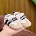 Spring and Autumn Baby Shoes, Color-Blocked Striped Velcro Baby Shoes, Soft-Soled Newborn Walking Shoes, 0-12 Months, Boys and Girls Shoes