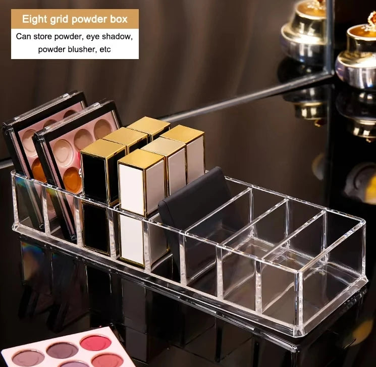 Cosmetic Storage Box Powder Storage Box Lipstick Rack Nail Polish Display Rack Cosmetic Powder Storage Rack 8 Cells