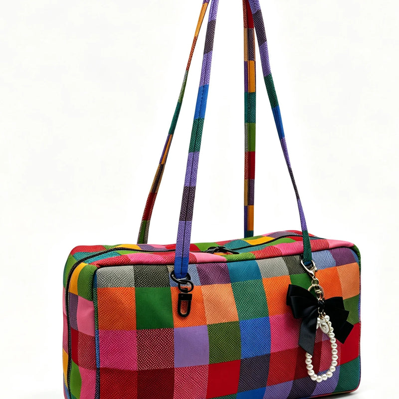 Slouchy Tote Bags Polka Dot Nylon Bowler Bag For Women Hobo Bags Large Shoulder Bag For Travel Work College Nylon Bowler Bag For Women Slouchy Lightweight Crescent Bag With Zipper Travel Tote Bag For Women Sandproof Swim Pool