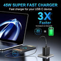 45W Super Fast Charger & USB-C Data Cable - Portable Adapter for Samsung Galaxy S24/S23/S22/S25 Ultra/S21 Plus/Note 20
