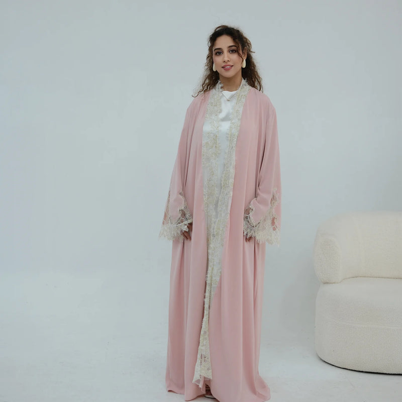 Luxury Floral Lace Abaya for Women Formal Wedding Evening | SAMAG