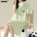 100% COTTON! M-4XL Plus Size Summer Women Nightgown | SAMAG