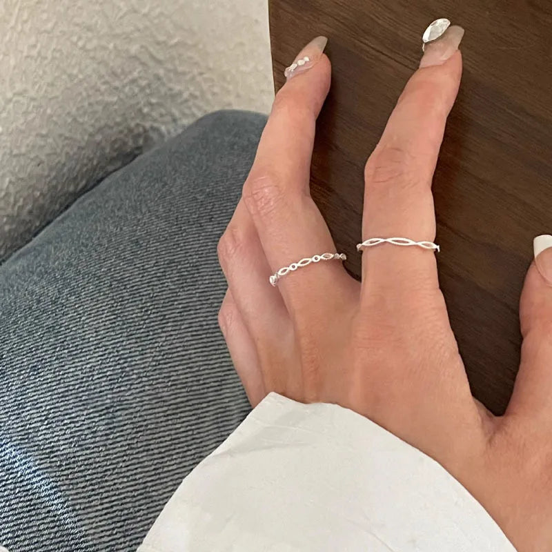 925 Sterling Silve Love Heart Hollowed Out Ring For Women Girl Extremely Fine Korea Ins Jewelry Gift Dropshipping