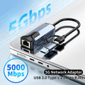 5000Mbps USB Network Card 5Gbps High Speed Wired Adapter USB3.0 Type - C to RJ45 Ethernet Converter HUB For MacBook | SAMAG