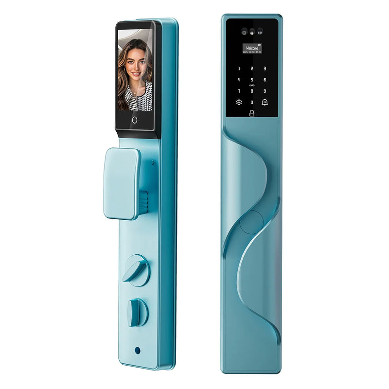 2026 Tuya Wifi Palm Face Recognition Smart Lock Video Monitoring Intercom Smart Door Lock Compatible with Israeli Mortise