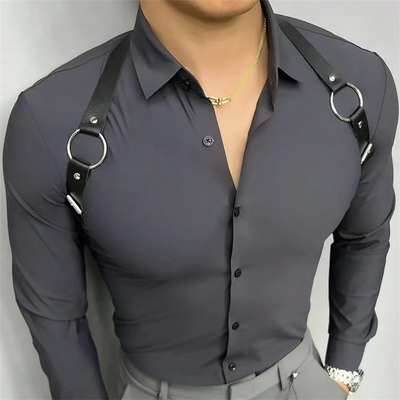 UYEE Vintage Leather Vest Strap Braces Suspender Men Harness Punk Chest Shoulder Belt Apparel Accessories | SAMAG