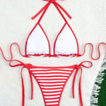 /a set Y2K Kawaii Hello Kitty Halter Bikini, Red Striped | SAMAG