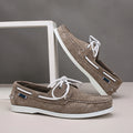 New Men's Casual Shoes Fashion Leather Docksides Boat Shoes British Style Lace Up Men Loafers Men Breathable Handmade Moccasins