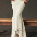 Lace Bandage 2 Piece-Set Long Skirt Female Patchwork Fashion Backless High Waist Elegant Lace-Up Maxi Skirt Sets Outfits
