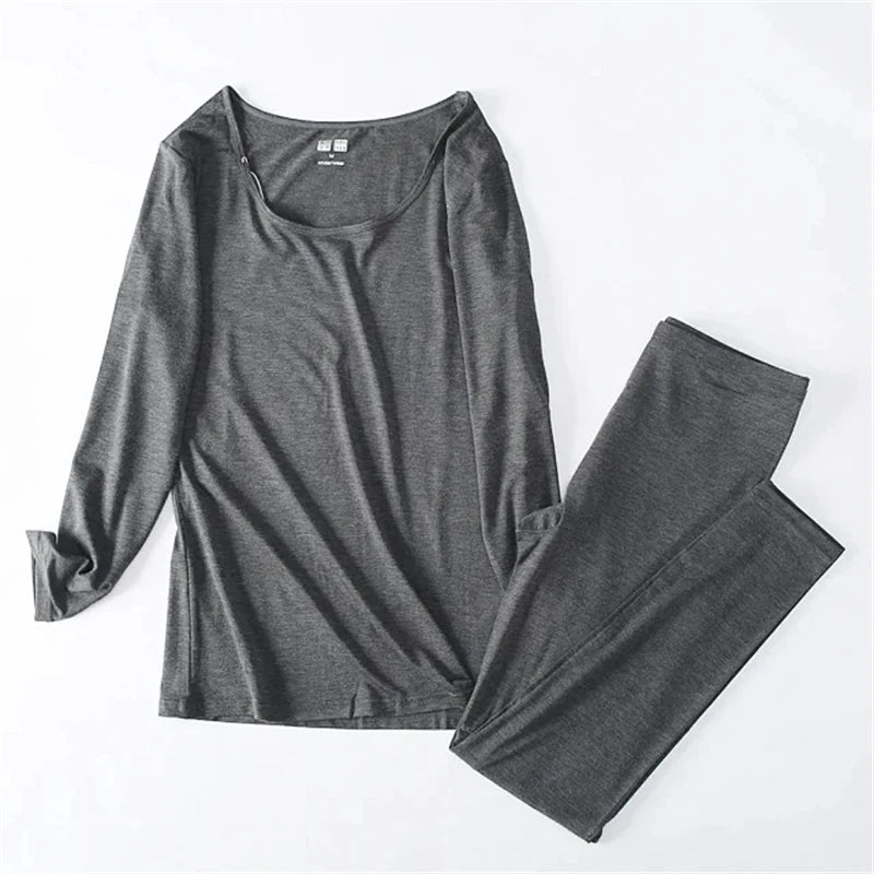 Thermal Lightweight Breathable Heating Underwear Set Quick Dry High Elasticity Autumn Winter Home Use Men Women Innerwear