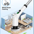 Electric Spin Scrubber 9 in 1 Cordless Cleaning Brush Telescopic Handle LED Display Wireless Bathroom Kitchen Floor Tile Cleaner