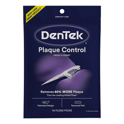 DenTek Plaque Control Floss Picks, X-Shaped Cross Flosser | SAMAG