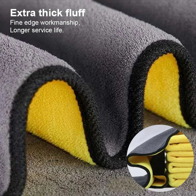 1/3/5/10PCS Car Wash Towels Cleaning Cloth Absorbent Dry Cloth General Purpose Microfiber Towel Thickened Yellow 30/40/60cm
