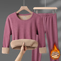 Winter Thermal Underwear Sets Men Women Velvet Tops +Long Pants Comfortable Skin-friendly Elastic Thickening Warm 2 Piece Set