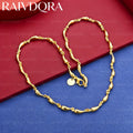 18K Gold Plated 45cm Chain Necklace For Women Men Charm Trend Birthday Gifts Fashion Party Fine Jewelry