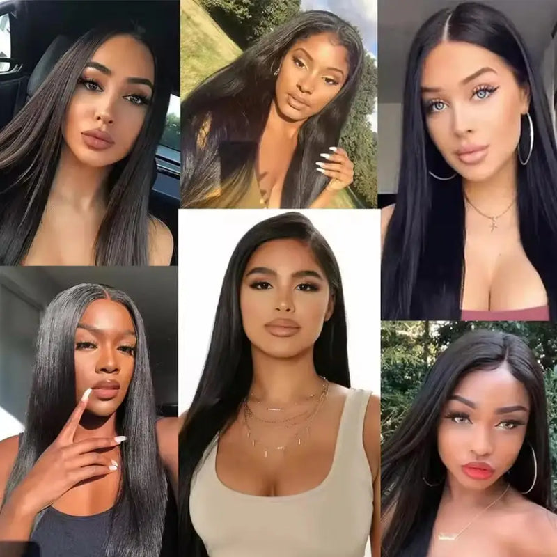 Straight Human Hair Lace Wigs 250% Density 13x4 13x6 5x5 HD Transparent Lace Glueless Wigs Pre Plucked Hairline