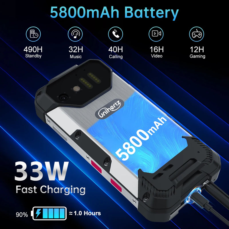 Unihertz 8849 Tank Mini Rugged Smartphone 4.3 Inch Display Android 13 Helio G99 Octa Core 5800mAh 100MP Cameras 16GB 256GB IP68