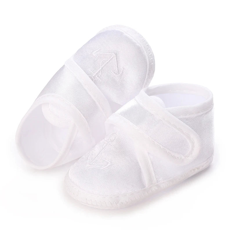 Newborn Baby's First Baptist Shoe: Newborn Boys and Girls' White Baptist Shoes Soft Sole Walking Shoes Multiple Styles-9CM/10CM
