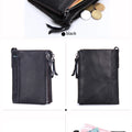 CONTACT'S Fashion Genuine Leather Women Wallet Bifold Card Holder Coin Purse Small Women's Purse Money Clip Men Pocket Wallets