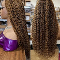 40 44 Inch Curly Highlight Wig Human Hair Deep Wave 13x6 HD Frontal Wig 4/27 Honey Blond 13x4 Water Wave Lace Front Wigs Raw Human Hair Wigs For Black Women 250% Pre Plucked Natural Hairline