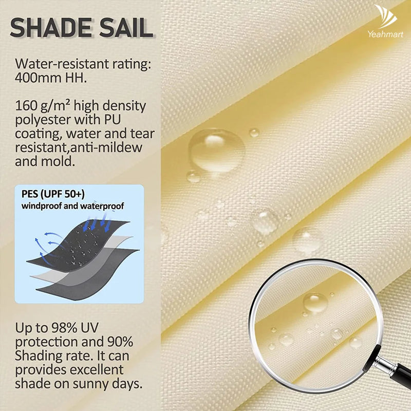 Waterproof Sun Shade Sail Canopy Rectangle UV Block | SAMAG