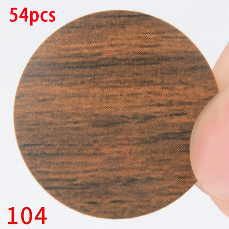 54Pcs Wooden Furniture Self Adhesive Screw Cap Cover Hole Stickers Wood Craft Desk Cabinet Drawer Art Sticker Ornament