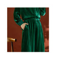 Silk Velvet Spring Autumn Ladies Set Long Sleeves and Trousers Two Pieces Elegant Temperament Light Luxury Outdoor Women's Wear