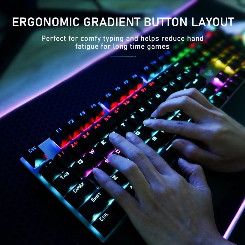 AULA F2058 Mechanical Gaming Keyboard Esports Game Macro Programming Keyboard Wired Mixed Backlight Keyboard for Game Laptop PC