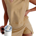 1Set Sleeveless Top & Wrap Skort Set, Casual Vintage Two-Piece Outfit For Women Summer Daily Wear