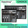 4 / 7 Channel Audio Interfacer Depusheng XT4 DJ Mixer 99-Bit DSP Effect USB Audio Mixer  +48V Phantom Bluetooth for Karaoke
