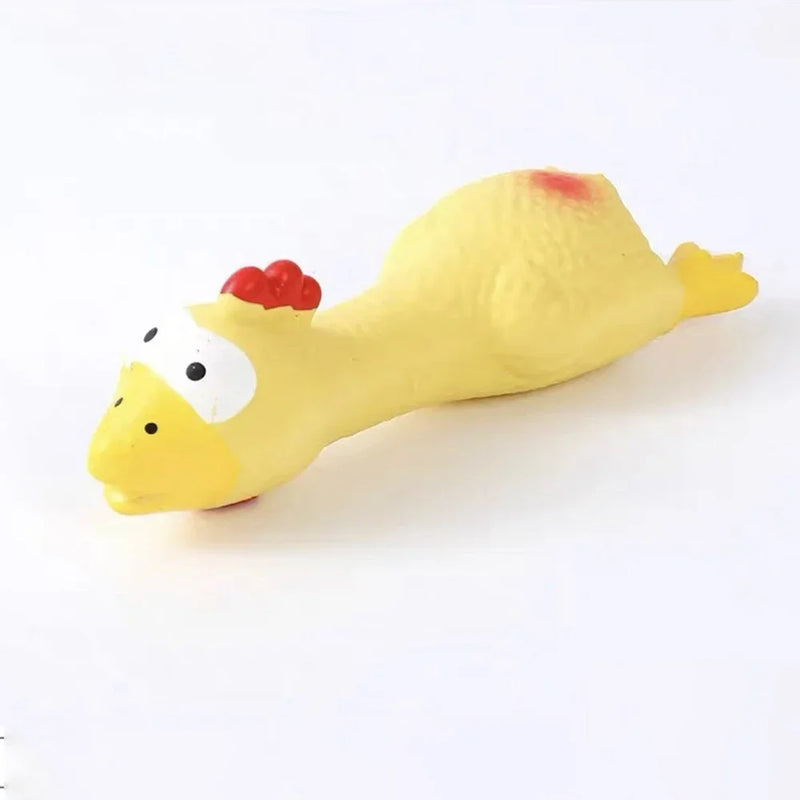 Cute Dog Squeak Toy Latex Chicken Shape Durable Chew for Small-Medium Breeds Interactive Pet Supplies