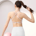 Solid Color Gym Yoga Underwear Women Cross Back Straps Fitness Bra High Strength Tight Sport Top Comprehensive with Chest Pad