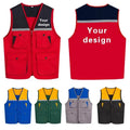 Men's Outdoor Vest Hiking Fishing Hunting Photography Multi-Pockets Multi-Function Maintenance Worker Waistcoat Print Logo