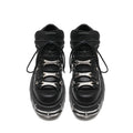 New Brand Punk Style Women Shoes Lace-up heel height 6CM Platform Shoes Woman Rock Boots Metal Decor Woman Sneakers