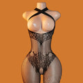 Women's Porn Sex Underwear Sexy Lingеrie Mesh Crotchless Bodystocking Bodysuit Full Body Stockings Open Bra Erotic Lingerie