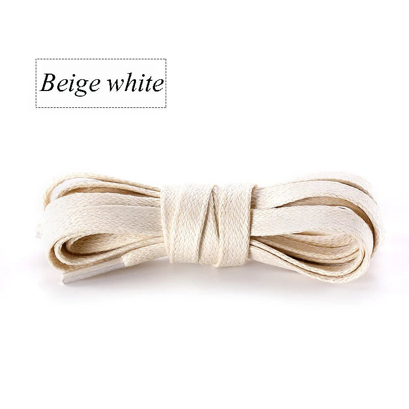 Autumn Winter Waxed Cotton Shoelaces 0.8CM Width Flat Waterproof Laces Unisex Boots Casual Sneakers Shoelace Leather Laces Shoes