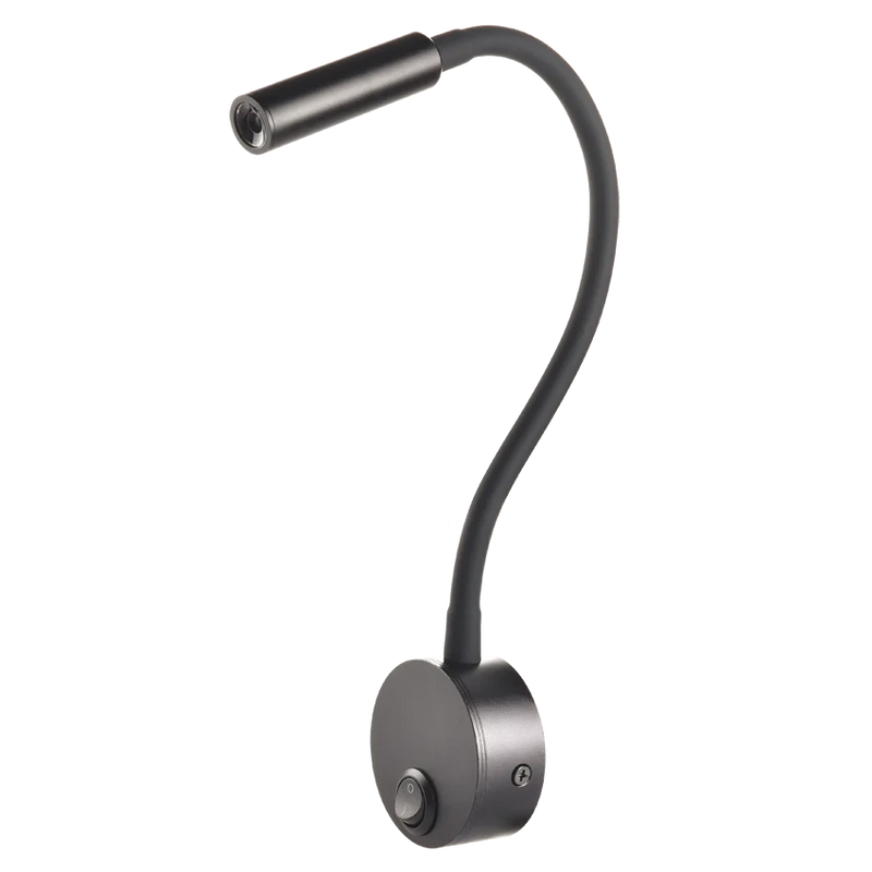 LED Wall lamp 3W Modern Bedroom Bedside Reading Study Book Lamp Black Silver Light Body wall light EU US Plug Cord