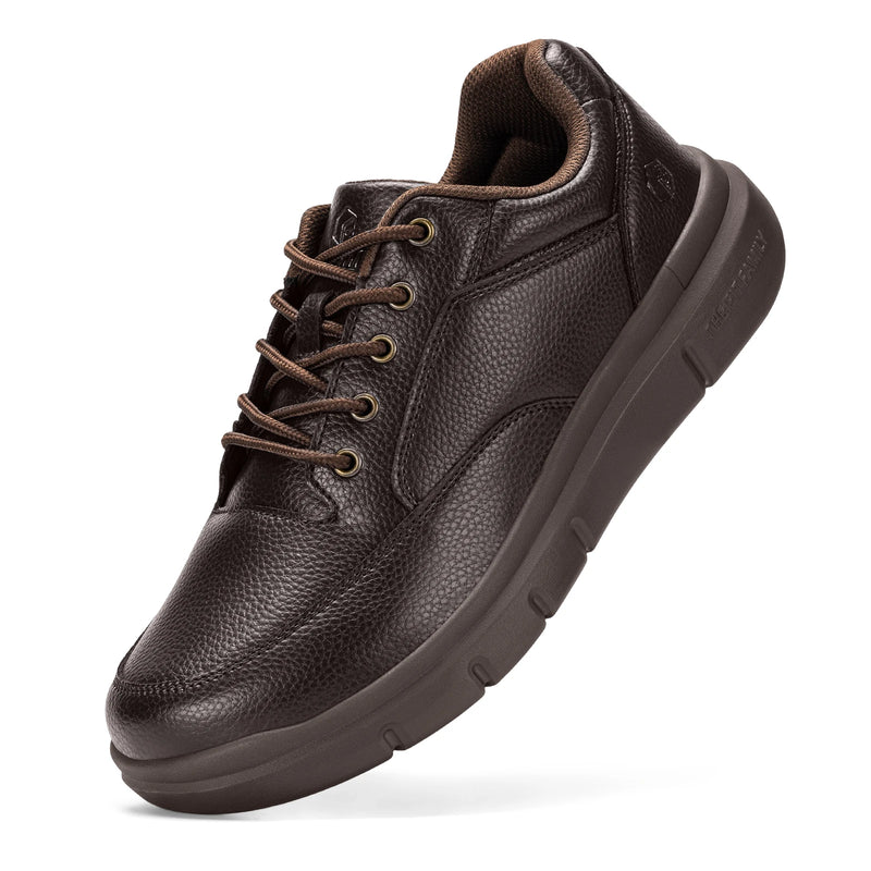 Fitville Men'S Shoes Wide Width Leather Slip-On Casual Shoes Lightweight For Swollen Feet With Arch Support Pain Relief