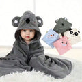 1 Piece Unisex Baby Animal Face Hooded Towel, Unique Animal Design Baby Hooded Towel, Ultra-Soft Newborn Bath Towel, Essential Baby Hooded Towel, Coral Fleece Children's Cartoon Bath Towel Hooded Cape, Bathroom Supplies, Baby