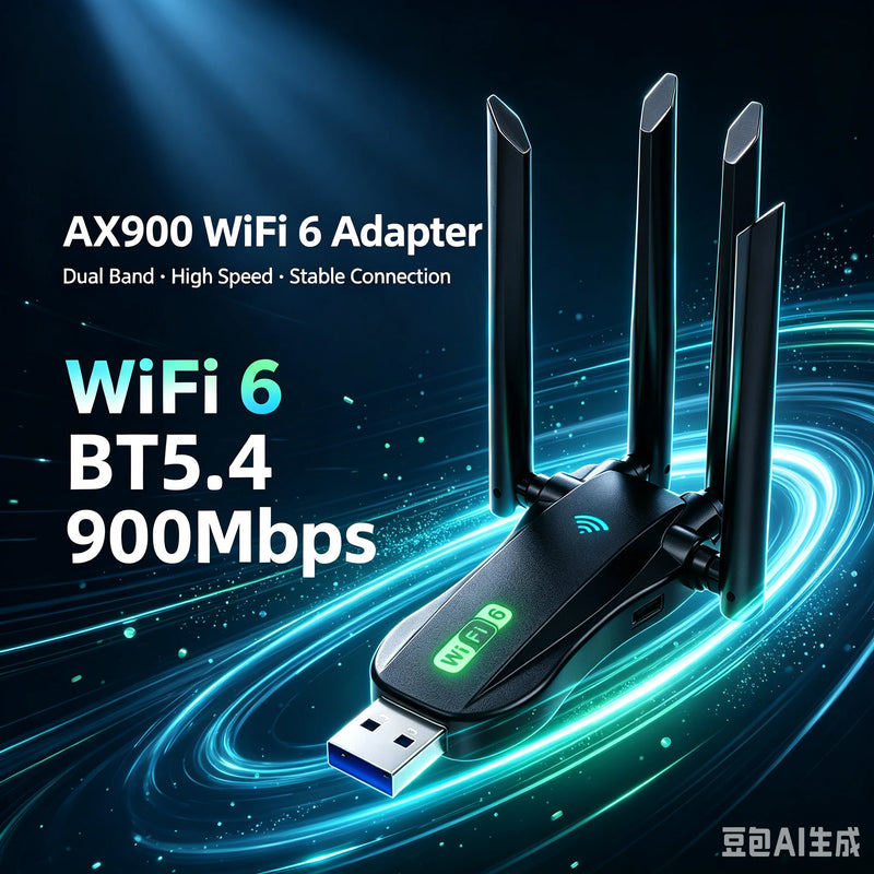 AX900 WiFi USB Adapter 6 Bluetooth 5.4 Dual Band 2.4G/5.8GHz Wireless Dongle with 4 Antennas for PC Laptop - Visuel 3 | SAMAG