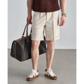 Old Money Style Men's Tencel Wool Blend Suit Shorts – Breathable, Anti-Wrinkle, Mid-Rise Casual Summer Shorts