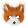 Faux Fur Fox Mask Furry Half Face Animal Cat Mask Halloween Cosplay Party Costume