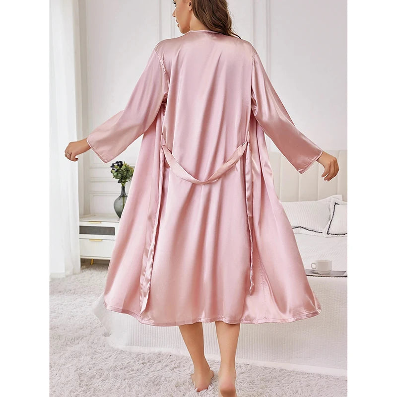 V Neck Simple Women's Nightgown Comfortable Solid Color | SAMAG