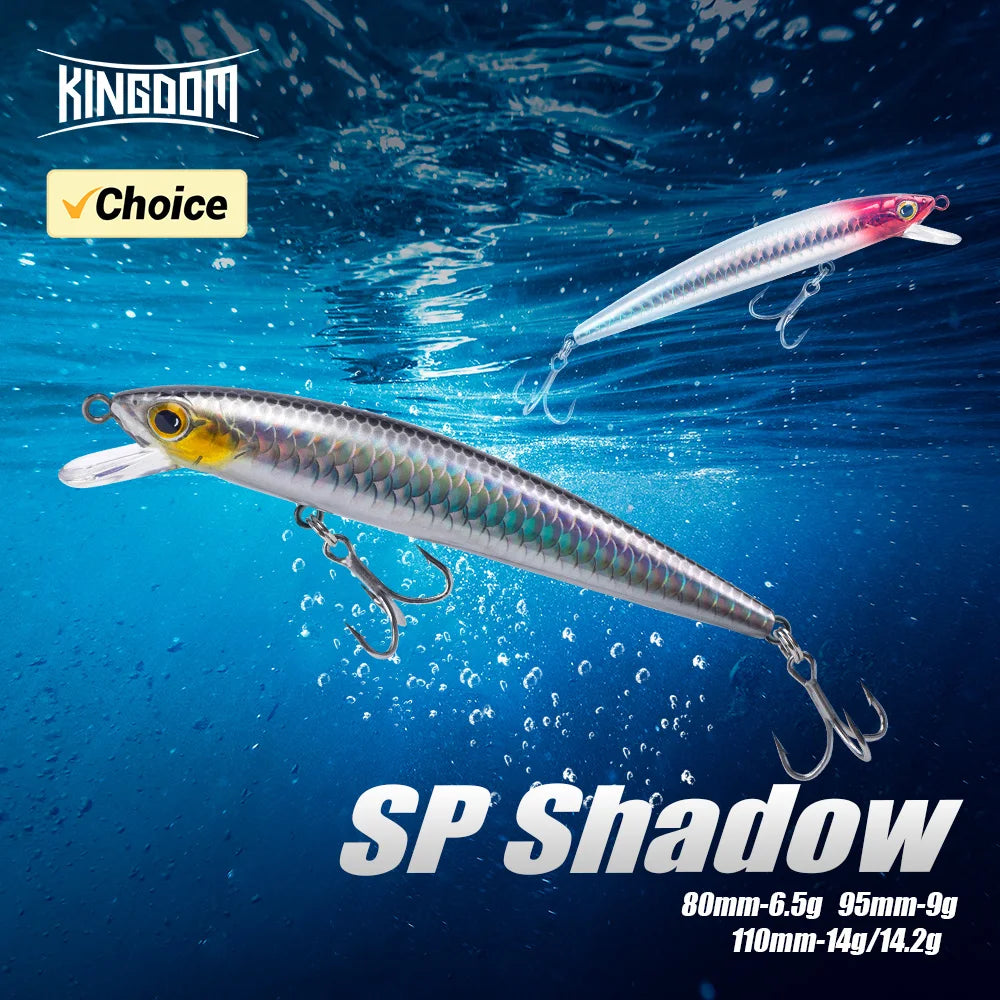 Kingdom Suspending Minnow Fishing Lures 6.5g 9g 14g 14.2g Crank Baits Artificial Hard Wobblers For Sea Bass Pike Fishing