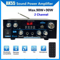 AK55 Amplifier Bluetooth-compatible Music Amplifiers for Home Car Karaoke 2 Channel HiFi Stereo AMP FM USB Remote Control Audio