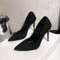 Fashion Suede Woman Pumps New High Heels Office Shoes Fashion Thin Heels Pointed Toe Stiletto Heels Women's Pump Plus Size 42