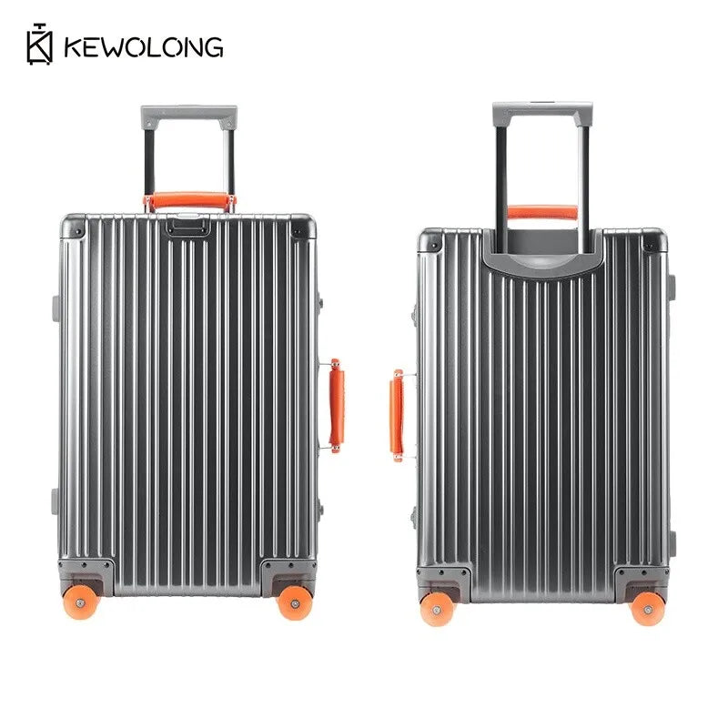 Full Aluminum Magnesium Alloy Suitcase 20 29 Inch - Durable Metal Check-in Luggage with TSA Lock, Large Capacity Carry On