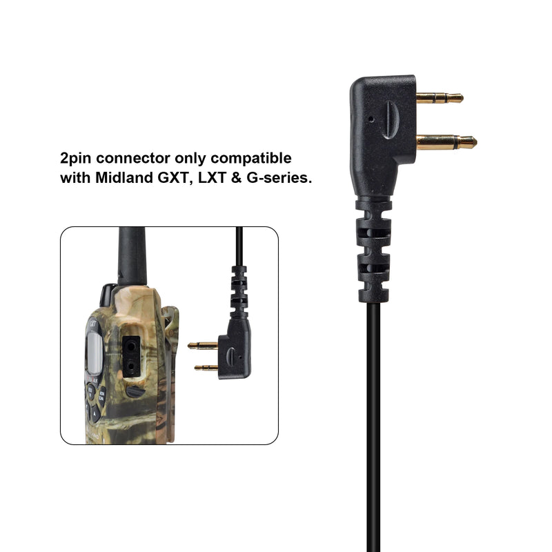Surveillance Walkie Talkie Earpiece wired, original Headset with Clear Acoustic Coil Tube Earbud Audio Kit for Midland Radios