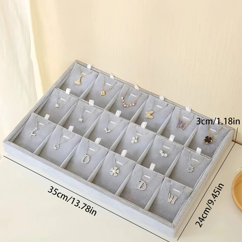 18 Grids Velvet Jewelry Display Stackable Exquisite Jewellery Holder Portable Ring Earrings Necklace Organizer Box