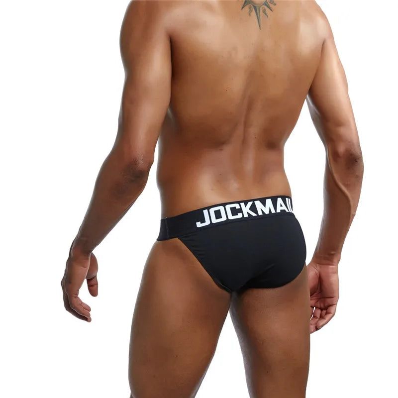 JOCKMAIL brand mens bikini underwear cotton classic basics sexy men briefs U Convex calzoncillos hombre cueca gay men Underpants